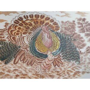 Vintage Transferware Turkey Serving Platter Oval Design Tableware Decor 18 inch